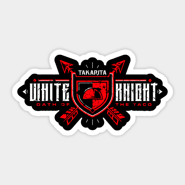 White Knight Red Sticker by Takarita